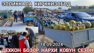 18 сентября 2024 ЭЛЛИККАЛА КИРККИЗОБОД ДЕХКОН БОЗОР НАРХЛАР