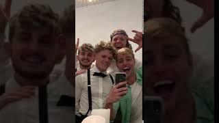 Ryan Trahan at his wedding to Haley Pham with his friends