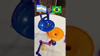 #Argentina vs #Brasil quien ganara? #marble #marblerun #marblerunsport #race #carrera #canica #asmr