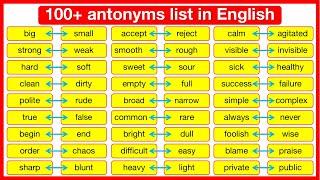 100+ Antonyms list you need to know | Antonyms list | Improve your English vocabulary | ELTS TOEFL