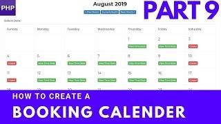 How to create a booking calendar | show available booking slots for day | php mysql part 9