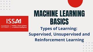 Machine Learning Basics: Types of Learning: Supervised, Unsupervised, and Reinforcement Learning
