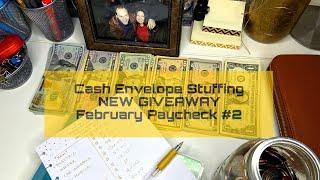 NEW GIVEAWAY!!! | CASH ENVELOPE STUFFING | CONSCIOUS WALLET | FEBRUARY PAYCHECK #2 | $1 CHALLENGE |