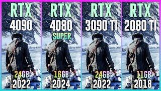 RTX 4090 vs RTX 4080 SUPER vs RTX 3090 TI vs RTX 2080 TI - Test in 20 Games