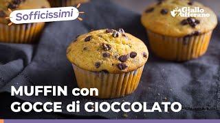 MUFFIN con GOCCE di CIOCCOLATO - SOFFICI e GOLOSI, impossibile resistere!