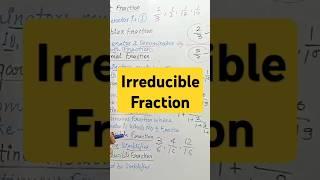 Irreducible Fraction l Types of Fractions l #shorts #short #viral #trending #math #youtubeshorts