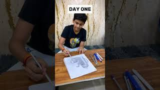 DAY ONE V/S ONE DAY  #shorts #artistshikhasharma #artwork #sketching