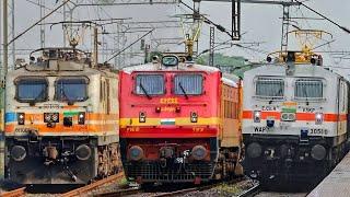 Dangerous 130kmph Bangalore Shatabdi+Dibrugarh Rajdhani+Paschim+YPR Express attacks Kelve Rd- IR