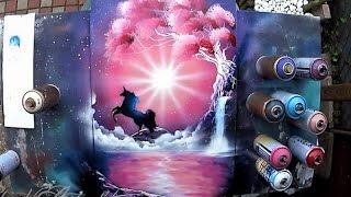 Pink Unicorn - SPRAY PAINT ART - By Skech