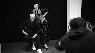 Valentina Sampaio & Giorgio Armani behind the scenes Harper's Bazaar España nov 2020.