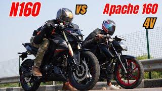 2024 Pulsar N160 vs Apache 160 4V Drag Race