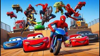 GTAV SPIDER - MAN 2️, FIVE NIGHTS AT FREDDY'S, THE AMAZING DIGITAL CIRCUS Join in Epic Stunt Racing