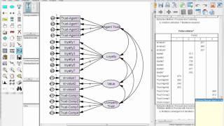 Model fit during a Confirmatory Factor Analysis (CFA) in AMOS