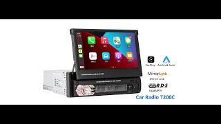 1 Din CarPlay Autoradio MP5 Player Car Stereo Head Unit PHYEE T200C with RDS Bluetooth