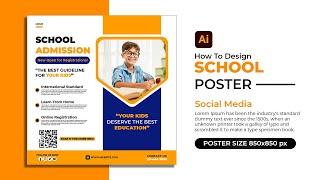 How to Design School Admission Poster in illustrator