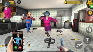Scary Teacher 3D - with nick and tani troll Miss T fell face down part 4503 #scaryteacher3d