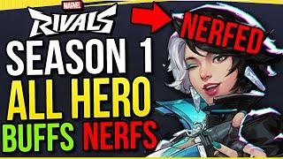 SEASON 1 ALL HERO BUFFS & NERFS Full Patch Notes for Marvel Rivals