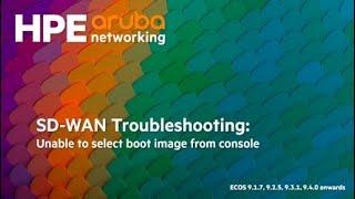 SD-WAN Troubleshooting: Unable to select boot image from console