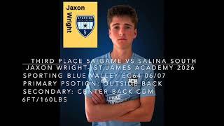 Jaxon Wright 2026// 5A third place game: Saint James vs Salina South- played 11/9/24    SD 480p