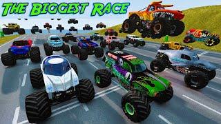 The Biggest Monster Truck Race | Grave Digger Vs. Megalodon Vs. El Toro Loco