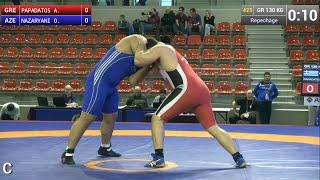 Repechage GR - 130 kg: Alexandros PAPADATOS (GRE) df. Oyan NAZARYANI (AZE), 4-3