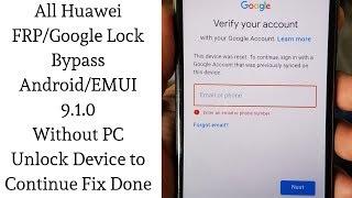 All Huawei FRP/Google Lock Bypass Android/EMUI 9.1.0 Without PC