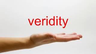 How to Pronounce veridity - American English