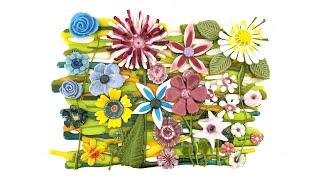 Fused Glass Flower Meadow Wall Panel