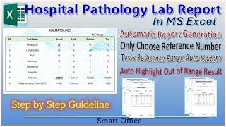 Hospital Pathology Lab Report in Excel with Dynamic Formulas