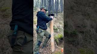 Setting up the chimney at the bushcraft shelter #bushcraft #bushcraftshelter #shelterbuilding