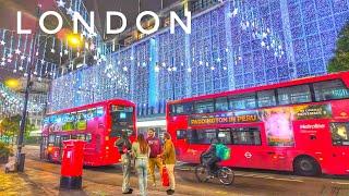 2024 London Walk at Christmas | Oxford Street Christmas Lights | London Christmas Lights Tour