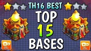 AFTER UPDATE! TOP 15 New TH16 Bases + Link 2024  | BEST TH16 WAR/LEGEND/CWL BASE LINK - COC 