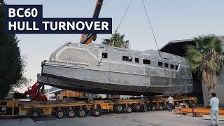 BC60 Hull Turnover: A Landmark Moment for Hull Number One of Bering’s Expedition Catamaran