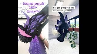 Dragon puppet duet:@Forkscales :D #dragon #art #paperdragons #crafts #duet #art #artandcraft