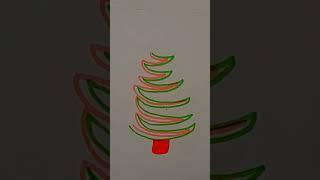 Christmas tree drawing/How to draw Christmas tree