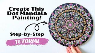 Easy Beginner 10" Succulent Inspired Mandala Dot Painting Tutorial: Tips and Tricks for Beginners