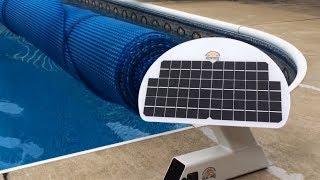 Automatic, remote controlled, battery powered solar blanket cover pool reel roller