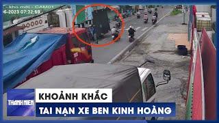 Kinh hoàng cảnh nạn nhân lồm cồm bò ngay bánh xe ben sau tai nạn liên hoàn