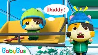 Baby Kitten Rides the Ski Lift Alone | Play Safe Song | Nursery Rhymes | Kids Songs | BabyBus