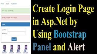 asp net bootstrap panel and alert in login page