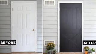 DIY Faux Barn Door | DIY Door Makeover