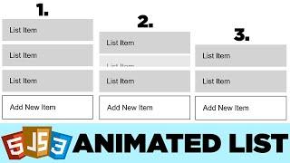 Animated List  - Enter & Exit Transitions | HTML CSS JAVASCRIPT