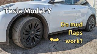 How effective are mud guards on a Tesla Model Y?