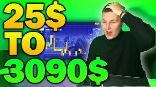 25$ TO 3090$ in 5MIN - Easy Binary Strategy 98%