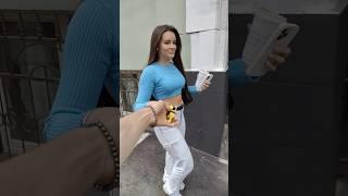 Make a video of a hot girl at one famous street of Moscow