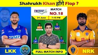 LKK vs NRK Dream Team, LKK vs NRK Match Prediction, LKK vs NRK TNPL 2025 Fantasy Team Prediction