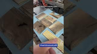 Filling in some cracks with #starbond. #varrickwoodcraft #woodworking #woodcraft