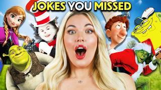 Adults React to Adult Jokes Hidden In Kids Movies & TV! (Spongebob, Shrek, Frozen)