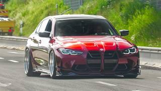 Cars Leaving Nürburgring Tankstelle, FAILS, DRIFTS! M3 E92, Clio V6, 992 GT3RS MR, Candy Red M3 G80
