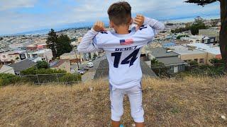 6U football 2023: Andrew Perez #14 Hollister Cowboys vs SF Brown Bombers